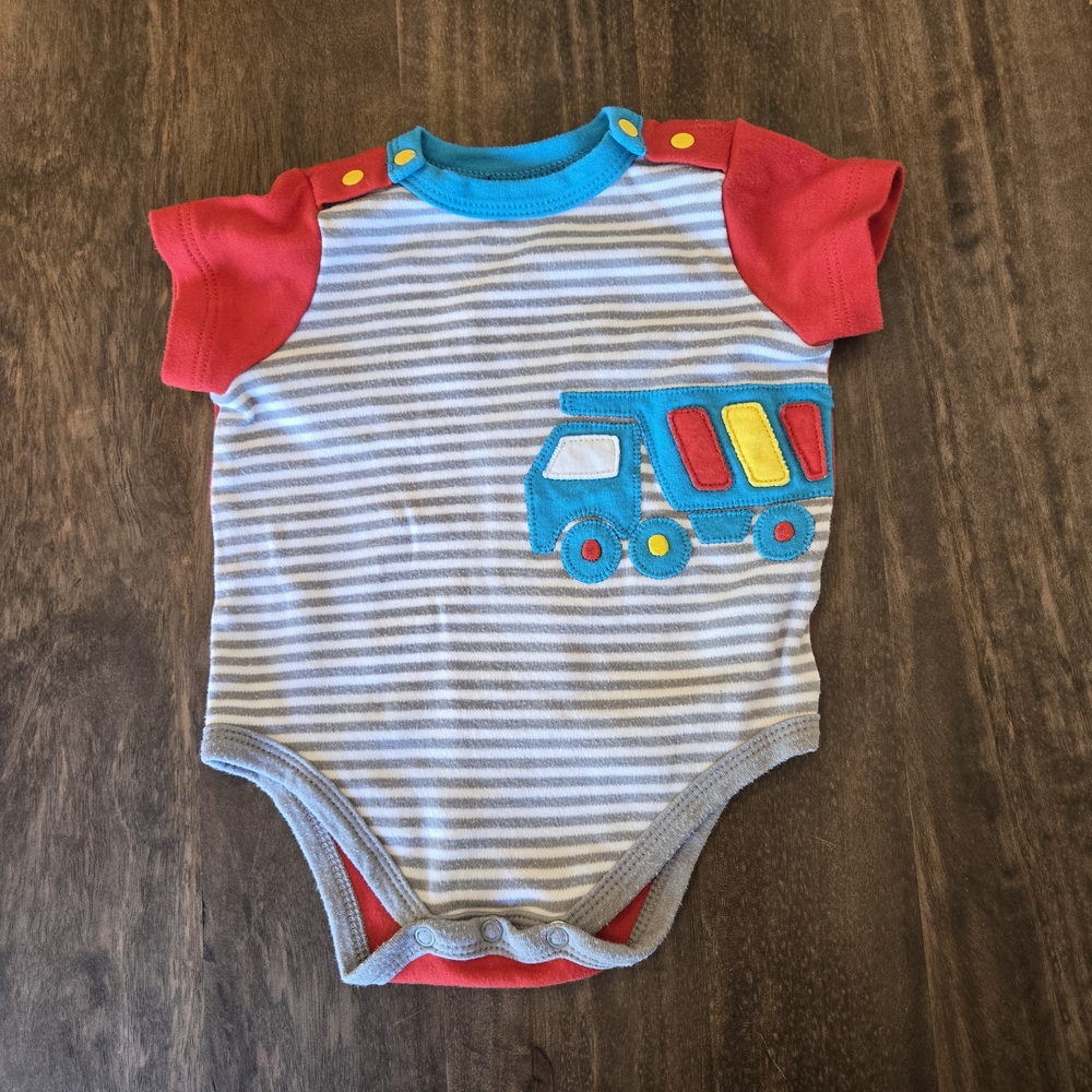 Offspring Red and Blue Striped Bodysuit